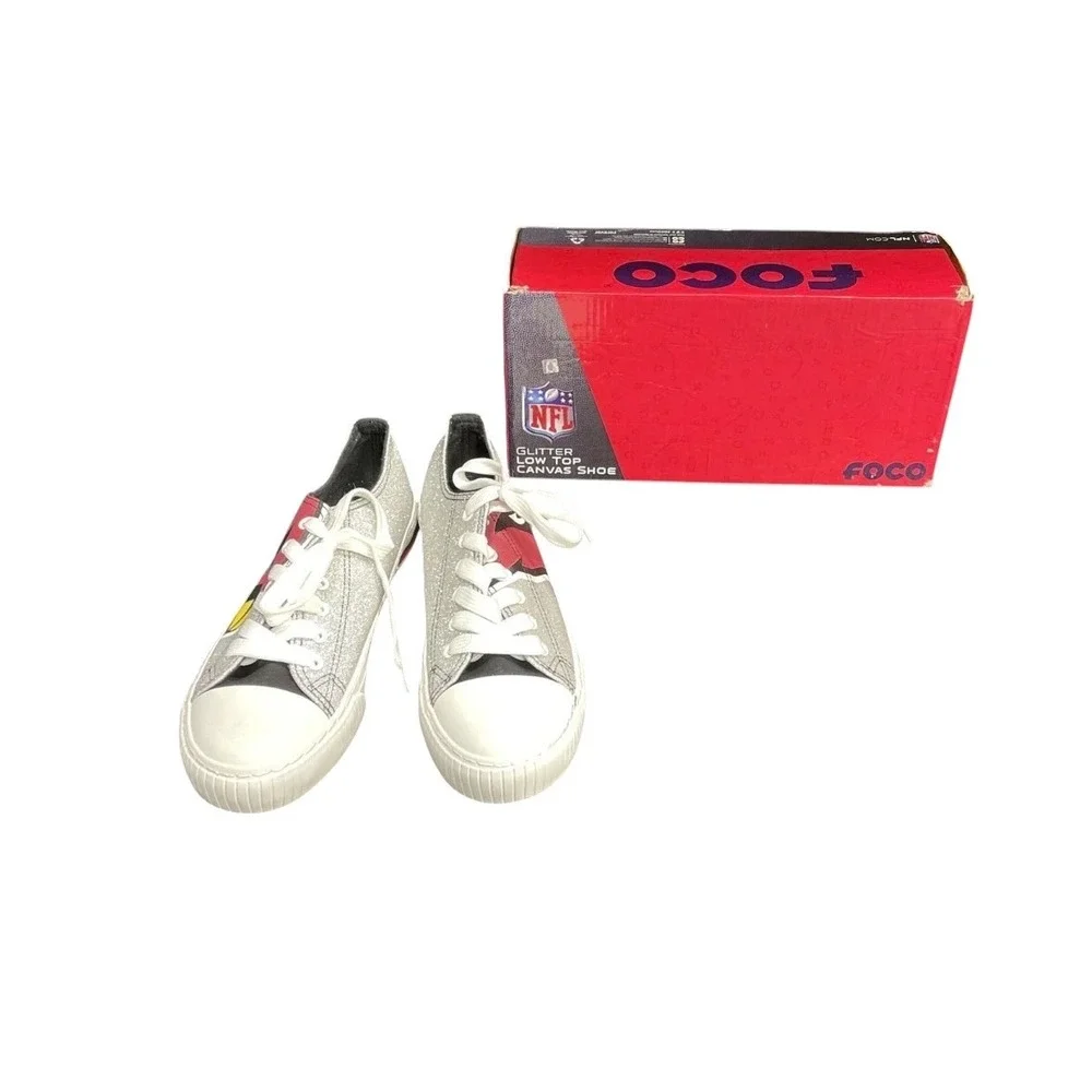 FOCO‎ NFL Arizona Cardinals Women's Size 9 Glitter Low Top Canvas Shoes Sneakers